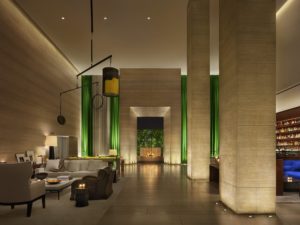The West Hollywood EDITION lobby at night