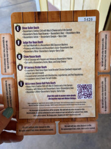 Knott's Berry Farm tasting card